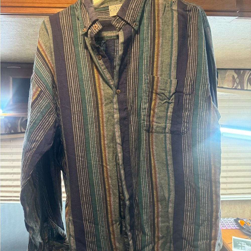Long sleeve multi color button up shirt